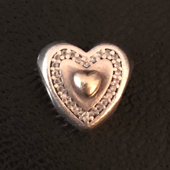 Authentic Pandora Always in My Heart two tone charm / 791523CZ / GUC - Picture 5 of 6